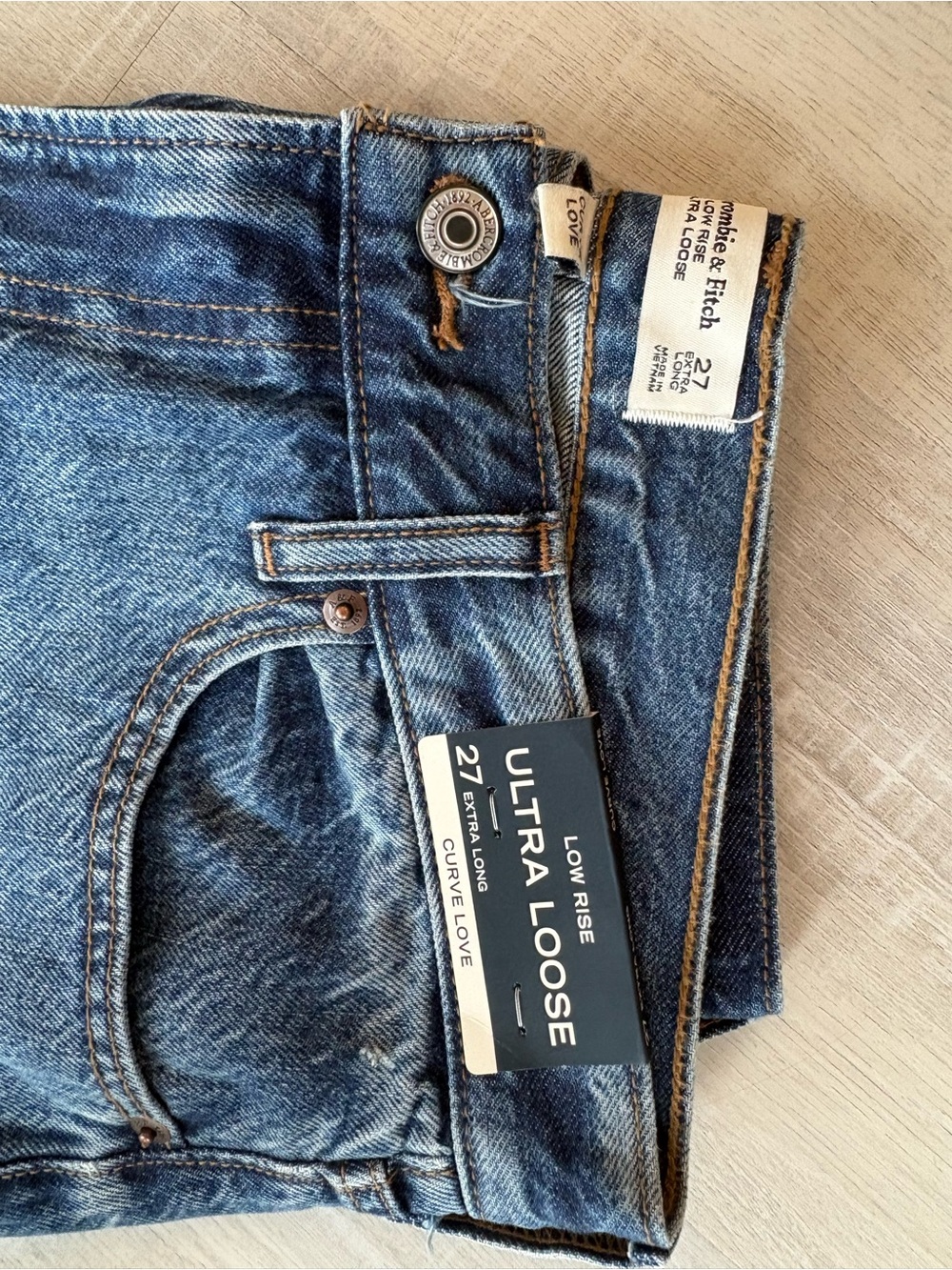 Abercrombie & Fitch Straight Jeans in Dark Blue Denim